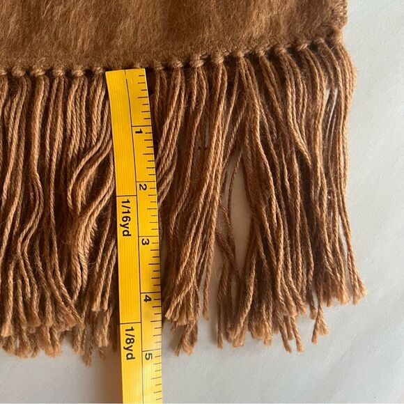 Alpaca Camargo Fringed Brown Alpaca Scarf Embroidered Brand & Logo - Picture 8 of 8